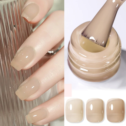 Jelly Effect Nail Polish - Natural/Nude Colors - 10ml