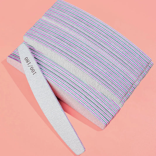 Half-Moon Nail File Pack 100/180 - 10/50/100 Pieces