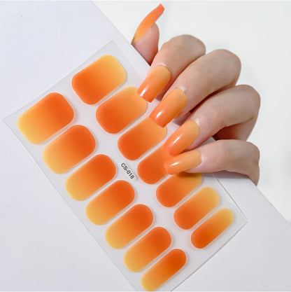 Gel Semi-Cured Nail Wraps in Neon Colors