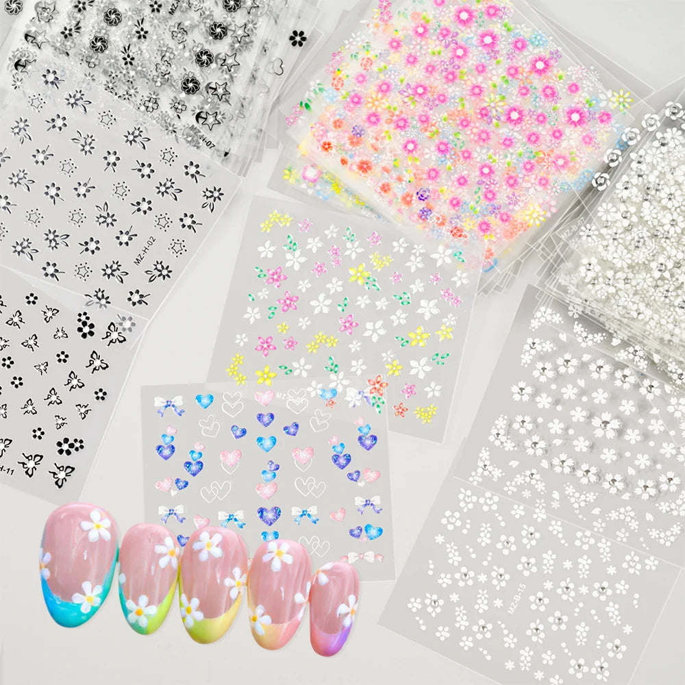 3D Stickers with Floral and Butterfly Designs - 30 Pieces
