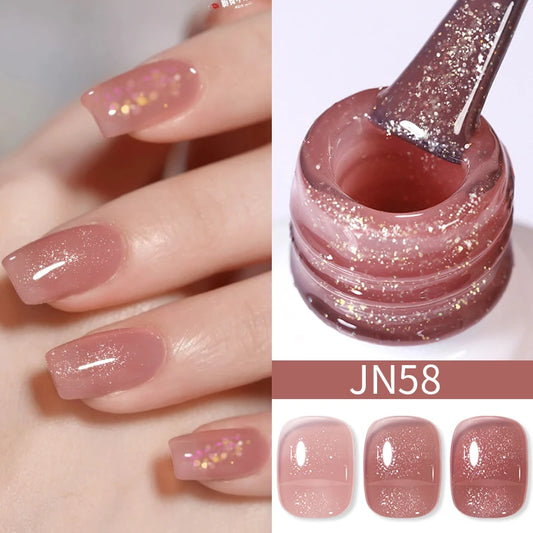 Jelly Effect Nail Polish with Glitter - 10ml