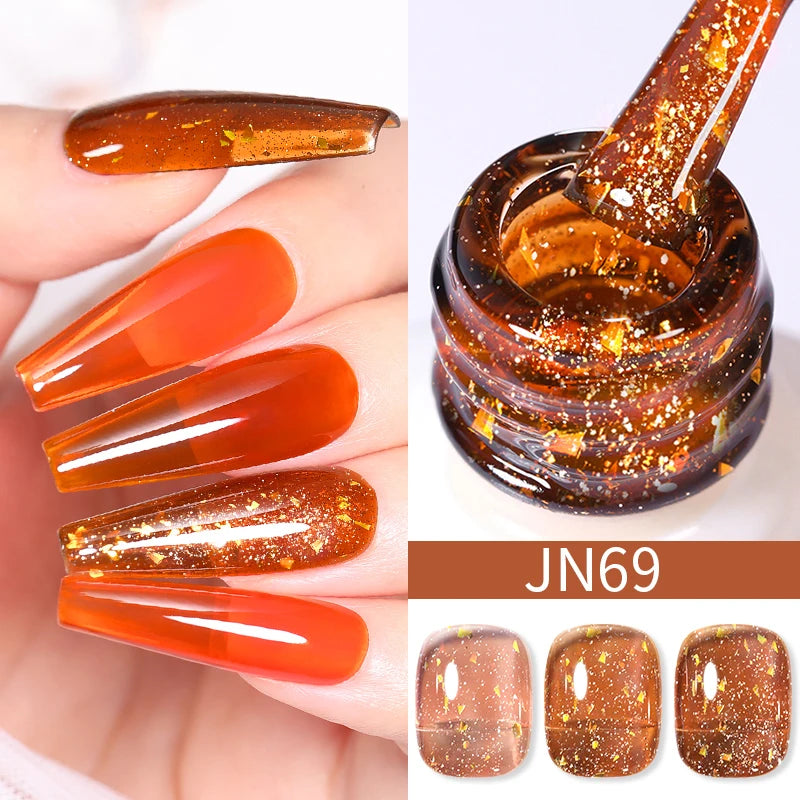 Jelly Effect Nail Polish with Glitter - 10ml