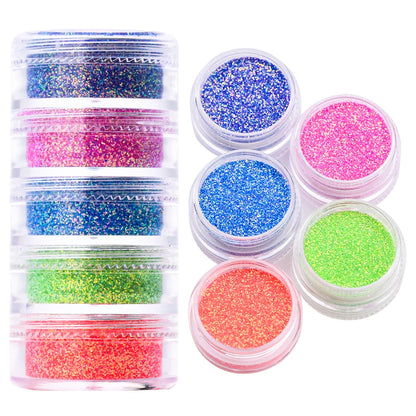 Pack de polvos con glitter - 5 Colores (2g por caja)