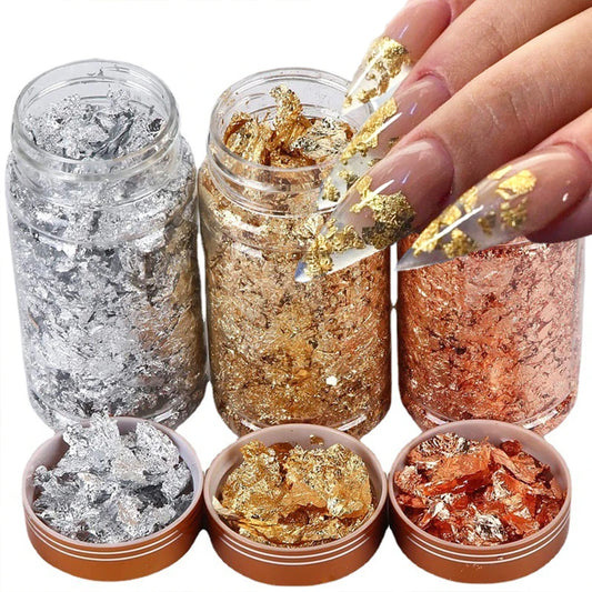 Gold Leaf Flakes for Nail Art - 1 Box (3g)