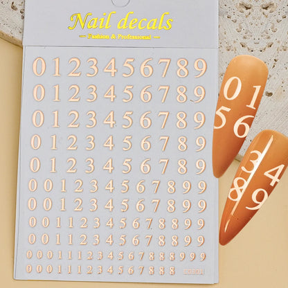 Number Sticker Sheet 0-9 for Nail Art