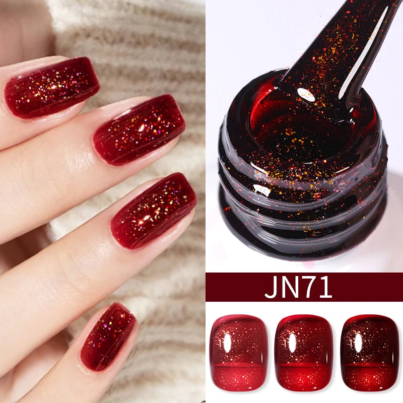 Jelly Effect Nail Polish with Glitter - 10ml