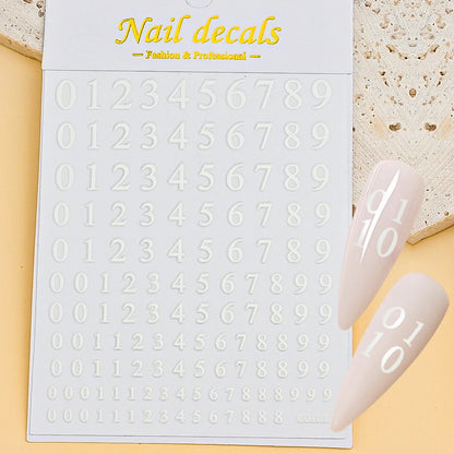 Number Sticker Sheet 0-9 for Nail Art