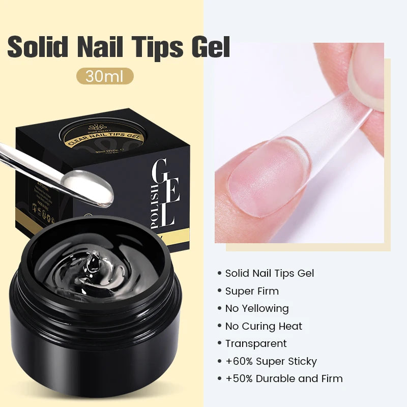 Gel Sólido Transparente para Tips - 30ml