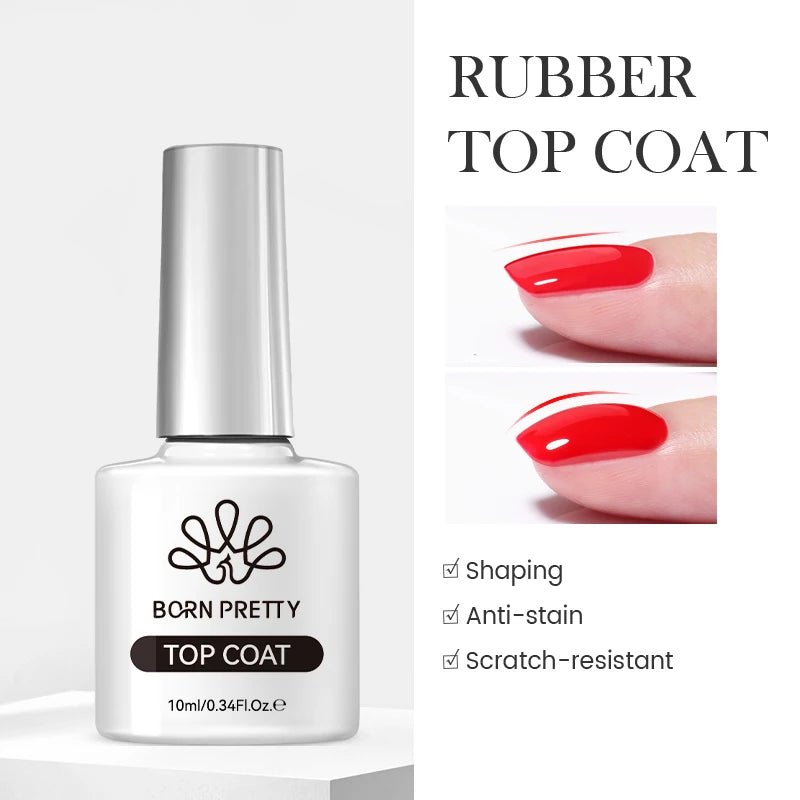 Rubber Top Coat - Treatment for Brittle or Weak Nails - 10ml