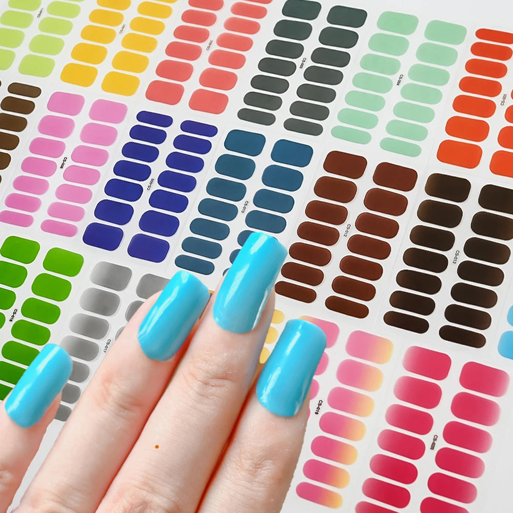 Gel Semi-Cured Nail Wraps in Neon Colors