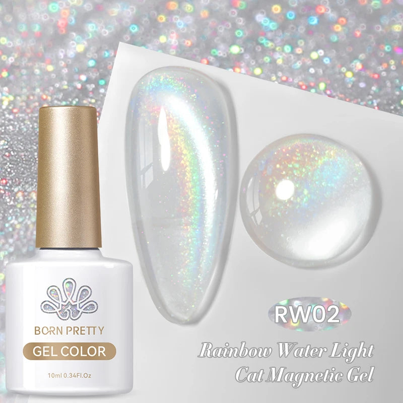 Rainbow Aurora Cat Eye Effect Nail Polish - 10ml