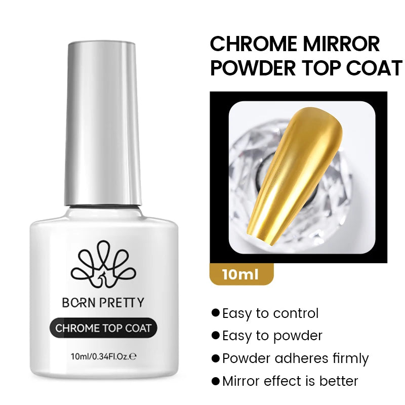 Chrome Mirror Powder Top Coat - 10ml