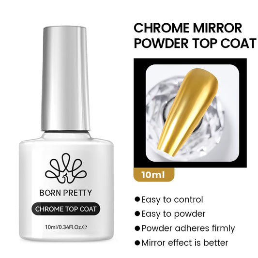 Chrome Mirror Powder Top Coat - 10ml