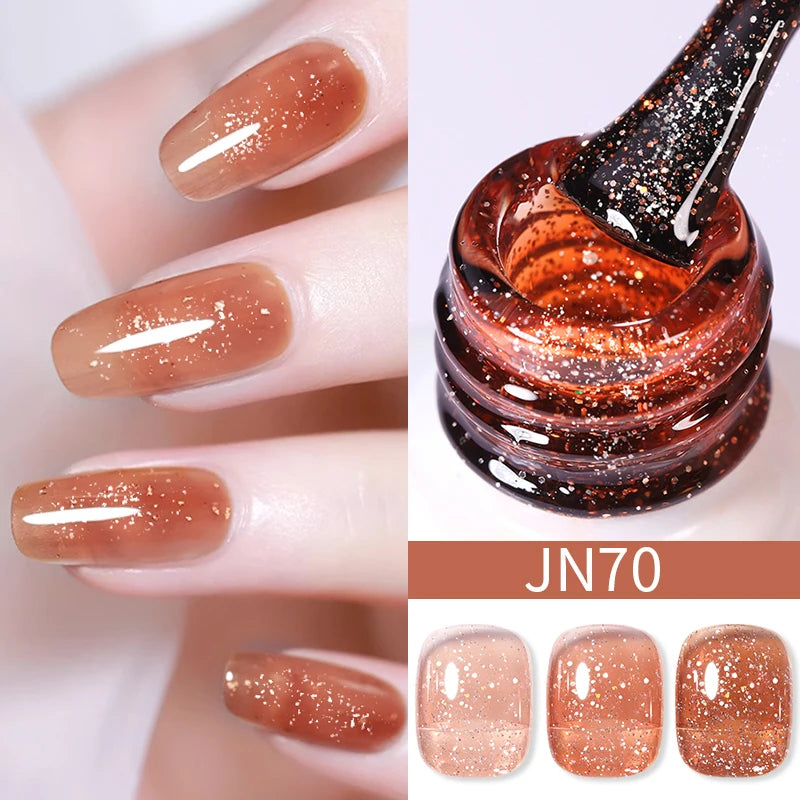 Esmalte de uñas efecto Jelly con Glitter - 10ml