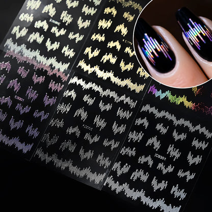 3D Curved Stripes Stickers for Nails - 6/8/12 Sheets
