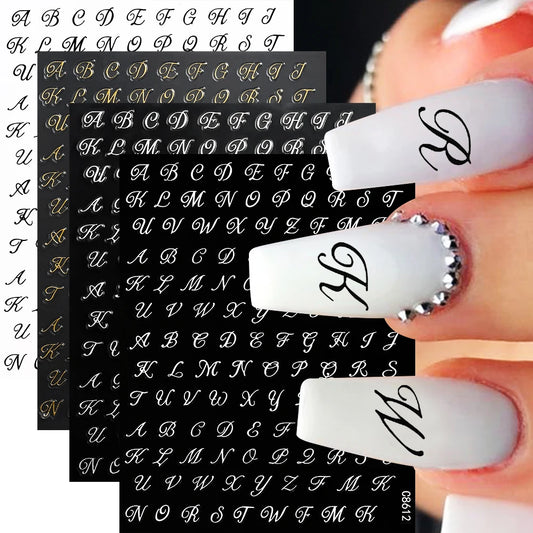 3D Letter Stickers for Nails - 4/8/12 Sheets