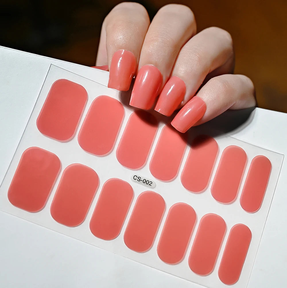 Gel Semi-Cured Nail Wraps in Neon Colors