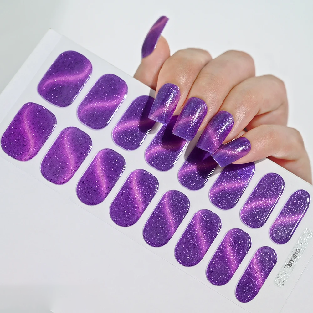 Uñas de Gel Semi-curadas en diferentes colores Efecto Ojo de Gato