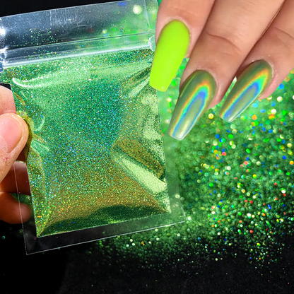 Polvo Holográfico para Uñas - Glitter (10g por Bolsa)